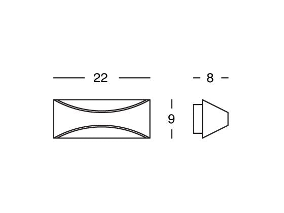 Lampada Applique Piccola Riflettente  6W a Led Cob Colore Marrone per Esterno Linea Moon Sovil