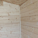 Casetta Box da Giardino per Attrezzi 146x146 cm con Porta Finestrata in Legno Naturale