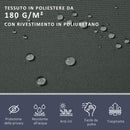 Divisore da Giardino 600x180 cm Regolabile Anti UV con Maniglia in Metallo e Poliestere Grigio      
