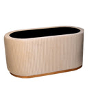 Pouf Contenitore 82x42xh41 cm in Tessuto Velluto Crema