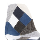 Set 4 Sedie 85x48x54 cm in Tessuto Patchwork da Interno Blu e Bianco