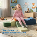 Set di 6 Costruzioni Morbide per Bambini 1+ Anni in Velluto e Schiuma Multicolore      