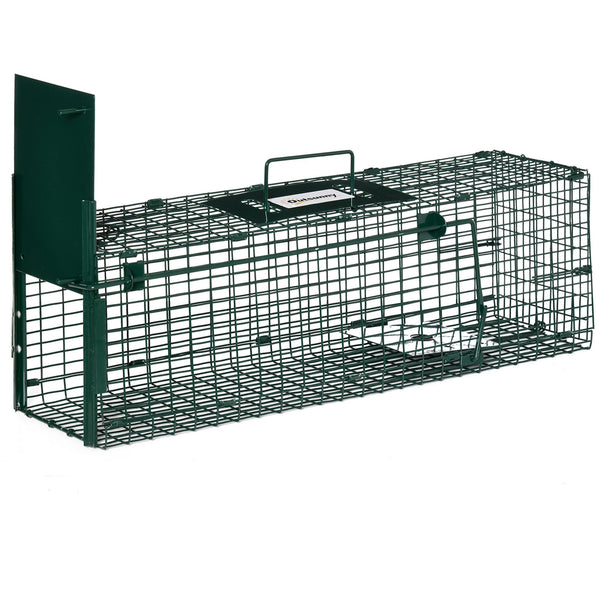 sconto Gabbia Trappola per Animali Vivi 60x18x20 cm Porta Singola in Acciaio Verde