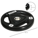 Set di 2 Dischi Pesi da 20 kg per Bilanciere Ø40x4,5 cm in Acciaio con Rivestimento in Gomma Nero