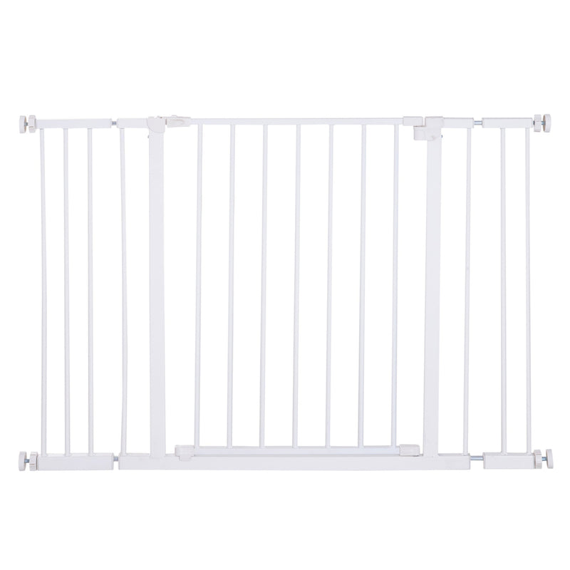 Cancelletto di Sicurezza per Animali Domestici 72-107 cm in Metallo Bianco