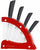 Ceppo con 4 Coltelli in Ceramica Alexander Vela Rosso