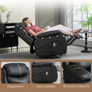 Poltrona Relax Reclinabile con 8 Punti Massaggianti 97x92x104 cm in Finta Pelle e Acciaio Nero