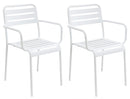 Set 2 Sedie da Giardino in Acciaio con Braccioli Kraus Brunelleschi Bianche