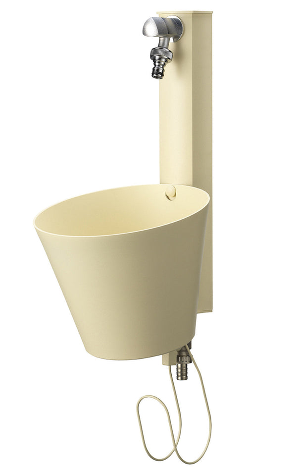 acquista Fontana a Parete da Giardino con doppio Rubinetto 49x23x26,6 cm Belfer 42/PRS Avorio