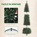 Albero di Natale Illuminato 150 cm con 150 Luci LED 30 Pigne e 30 Grappoli di Bacche Verde e Argento      