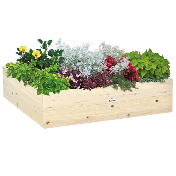 acquista Letto per Orto Fioriera Rialzato 117x117x30 cm per Piante e Ortaggi in Legno