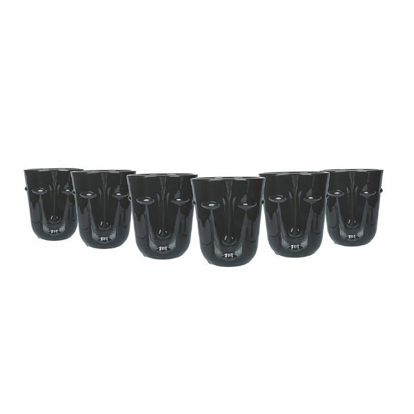 Set 6 Bicchieri Acqua Vis à Vis in Vetro VdE Tivoli 1996 Nero online