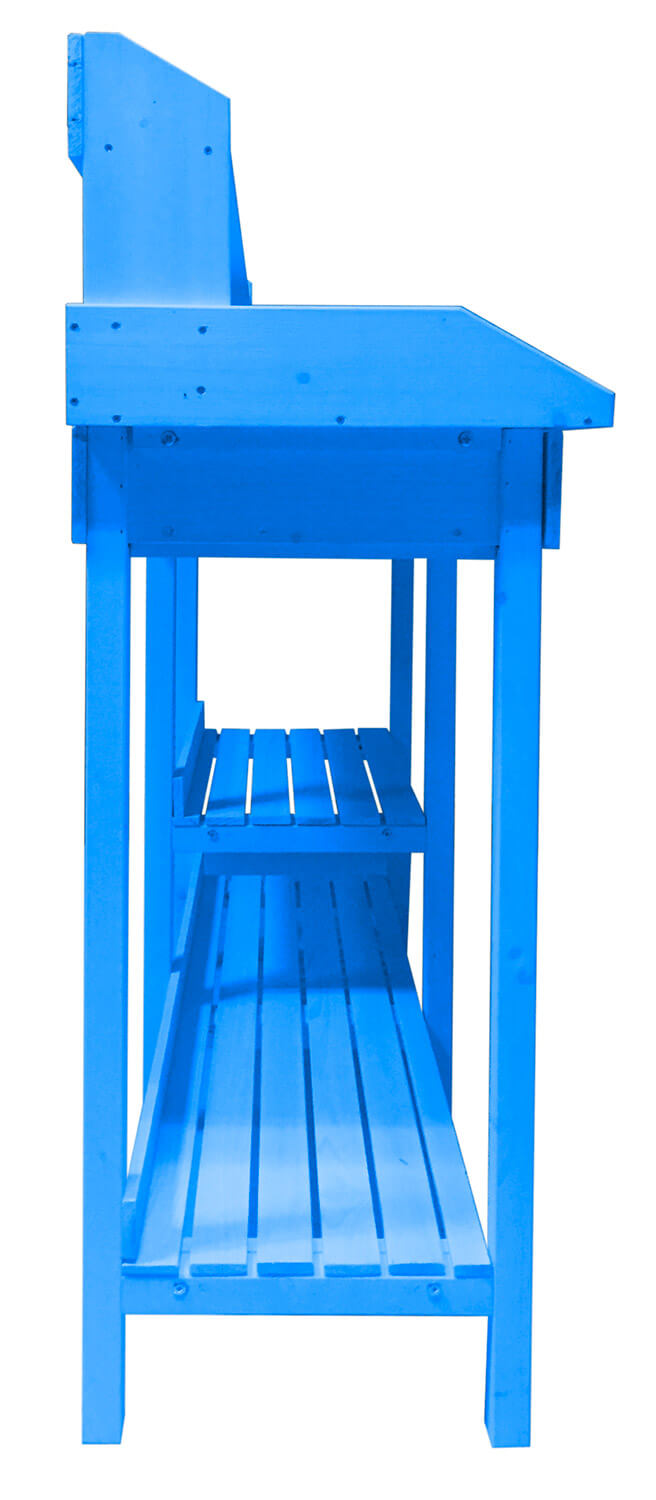 Tavolo da Lavoro 112x45xH112 cm in Legno Cunninghamia  lanceolata Blu