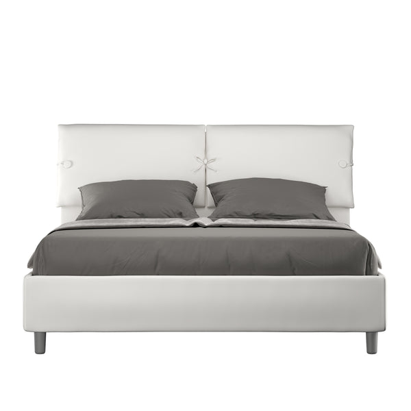 Letto Matrimoniale con Alzata Comoda Imbottito in Similpelle Sleeper Bianco Varie Misure prezzo