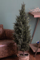 Cipresso Artificiale con Vaso Altezza 137 cm Verde