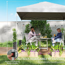 Gazebo Pop Up da Giardino 293x293x272 cm con Tasche Portaoggetti e Sacchi di Sabbia in Tessuto Oxford Bianco      