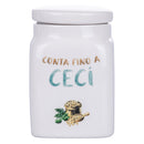 Barattolo Ceci 9,5x9,5x14,5 cm in New Bone China VdE Tivoli 1996 Le Travisate Bianco