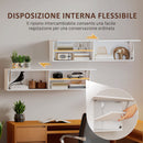 Mobile Bagno a Parete 120x23x30 cm con Anta Ammortizzata 2 Scomparti e Mensola Regolabile in MDF Bianco      