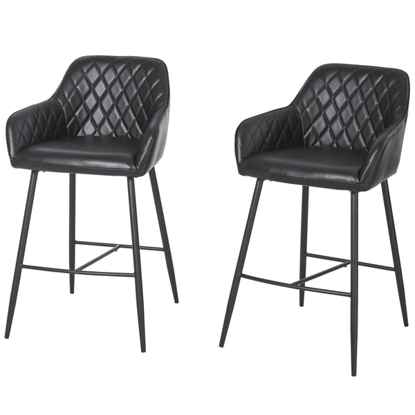 Set 2 Sgabelli Imbottiti 55,5x57,5x93 cm Neri prezzo