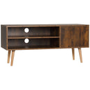 Mobile Porta TV fino a 55" 110x40x50 cm con Vano Aperto e Armadietto in Legno Marrone