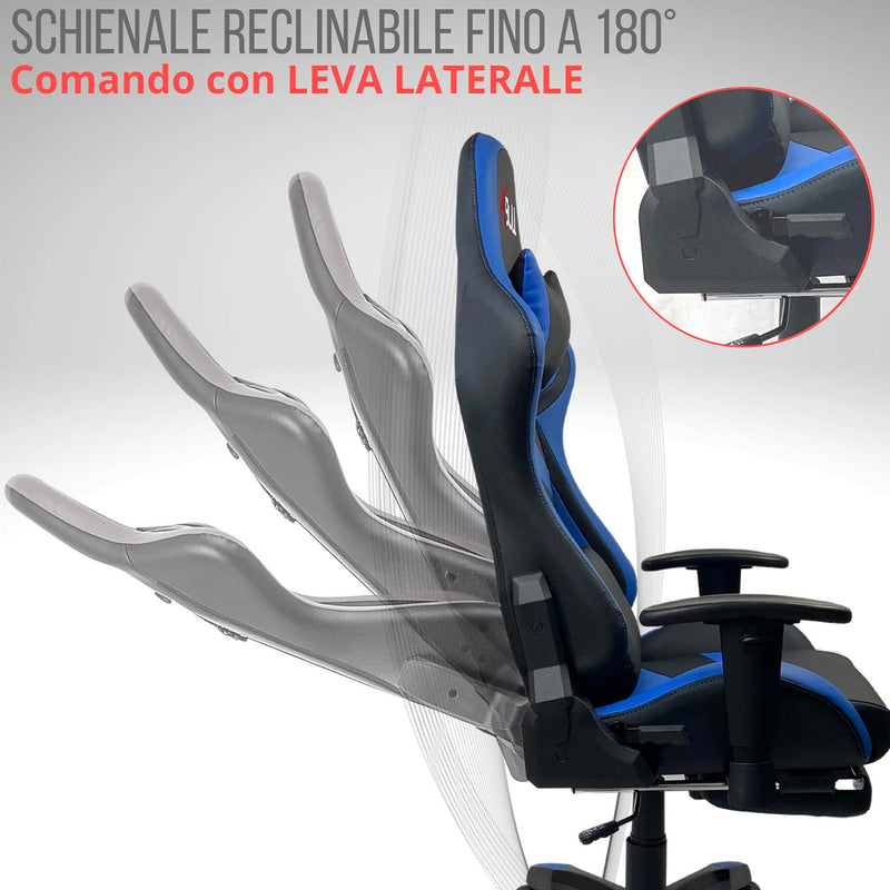 EUREKA ERGONOMIC Typhon Sedia Gaming Ergonomica, Sedia Ufficio Ergonomica, Supporto Lombare e Poggiatesta Regolabili, Regolazione in Altezza e Inclinazione, Portata 125 kg EUREKA ERGONOMIC Typhon Sedia Gaming Ergonomica, Sedia Ufficio Ergonomica, Supporto Lombare e Poggiatesta Regolabili, Regolazione in Altezza e Inclinazione, Portata 125 kg