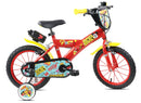 Bicicletta per Bambini 14" Disney Mickey Mouse Freni Caliper e Stabilizzatori in Acciaio Hi-Ten Rosso