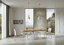 Tavolo Allungabile 140-244x90x77 cm Volantis Premium Quercia Natura Telaio Bianco 