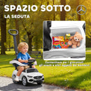 Macchina Cavalcabile per Bambini 1-3 Anni Convertibile in Passeggino con Licenza Mercedes in PP Bianco      