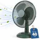 Ventilatore da Tavolo Autoportante Ø40 cm Potenza 45W 3 Velocità Verde      