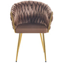 Set 2 Sedie per Sala da Pranzo e Ufficio in Velluto Marrone Sedia Ergonomica