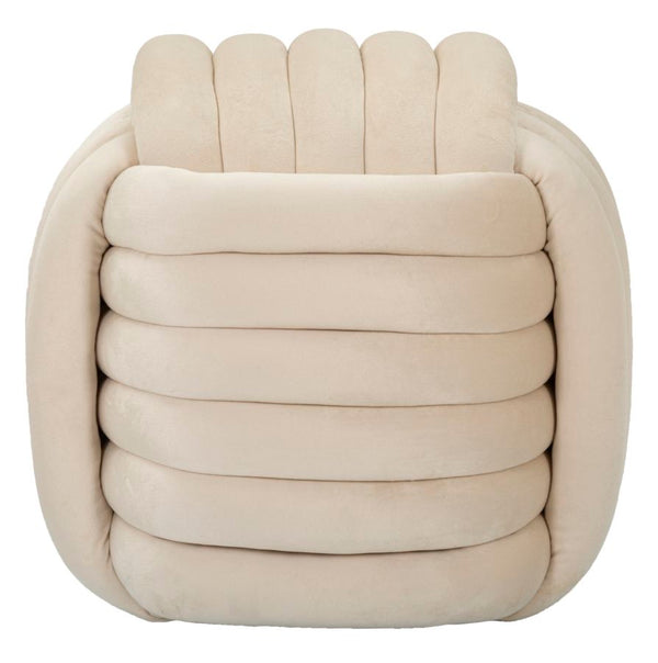 Puff Softy Crema 45x45x45 cm in MDF e Cotone e Poliestere Crema acquista
