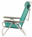 Sedia Mare Spiaggina Pieghevole con Cuscino in Alluminio Soriani Brasile Verde Acquamarina