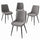 Set 4 Sedie da Pranzo Seduta Ergonomica 43x52x85 cm Struttura in Acciaio in Velluto Grigio