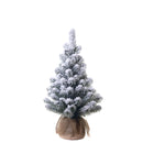 Mini Albero di Natale Artificiale H45 cm Abetone con Sacco e Neve 40 Tips Verde