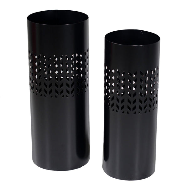 sconto Set 2 Portaombrelli in Metallo ø24x24H60cm Frecce Nero