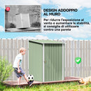 Casetta da Giardino Porta Attrezzi 100x104x160 cm con Porta in Acciaio Galvanizzato Verde Chiaro      