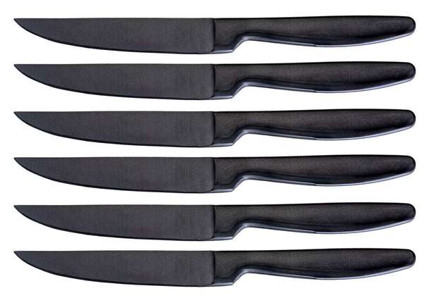 sconto Set 6 Coltelli da Tavola Lama Liscia in Acciaio Inox Jacob Nero