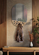 Specchio da Muro con Appendi Abiti Carv 60,5x5,3x90 cm in MDF e Specchio Multicolor      