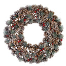 Coroncina glitter con bacche e pigne naturale cm Ø30