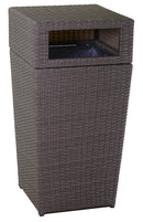 Pattumiera da Esterno Quadrata in Polyrattan 45,5x45,5x89 cm Atlanta Grigio