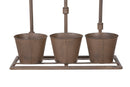 Vasetto Industry Triplo 49x19x48 cm in Ferro Marrone