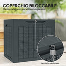 Baule da Giardino 56x41x50 cm con Maniglie Contenitore Porta Attrezzi Impermeabile in PP Grigio Scuro      