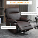 Poltrona Relax Massaggiante 80x96x97 cm con Telecomando Marrone
