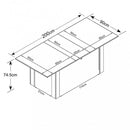 Tavolo Allungabile Gemma 160/200x90x75 h cm in Truciolare bilaminato Antracite e Grigio effetto Cemento