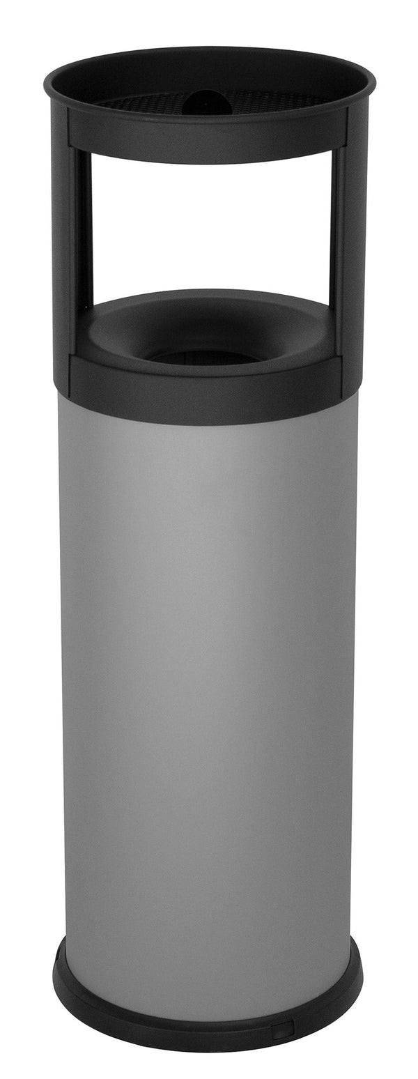 sconto Pattumiera Gettacarte Ø25xh80 cm Autoestinguente Posacenere in Acciaio Verniciato Grigio