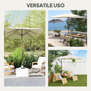 Telo di Ricambio per Ombrellone Rettangolare 3x2 m a 6 Stecche Poliestere Anti UV 50+ Beige   