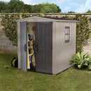 Casetta da Giardino Porta Attrezzi 178x195,5x208 cmin Resina Keter Factor 6x6 Beige