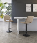 Set 2 Sgabelli Alex 45x52x88,5/103,5 cm con Alzata a GAS in Tessuto Easy-Clean Beige      