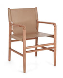 Sedia 57x58x85 cm Caroline in Pelle Tortora