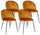 Set 4 Sedie Imbottite 45x55x79 cm in Velluto Caramello